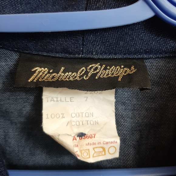 Vintage Jean Dress Michael Phillips Long Sleeve Denim - Picture 3 of 8
